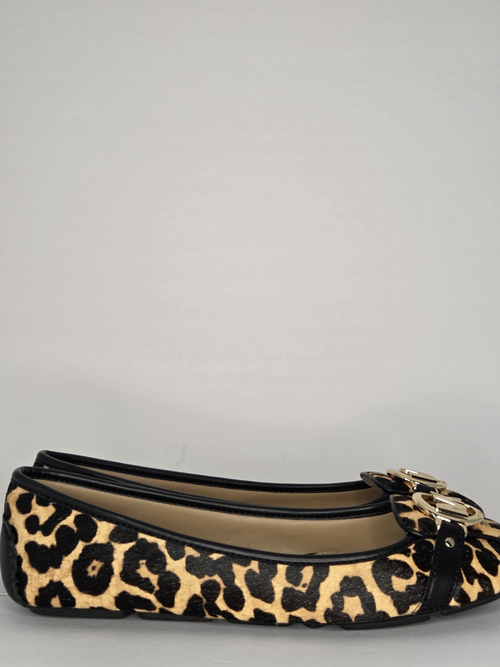 Michael Kors Leopard Print Ballet Flats in Black and Tan - Picture 2 of 6